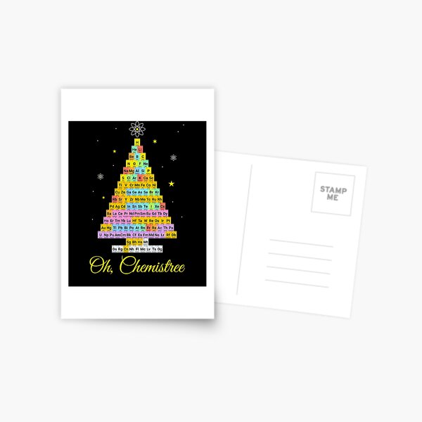Oh Chemistree Periodic Table Chemistry Christmas Tree Postcard
