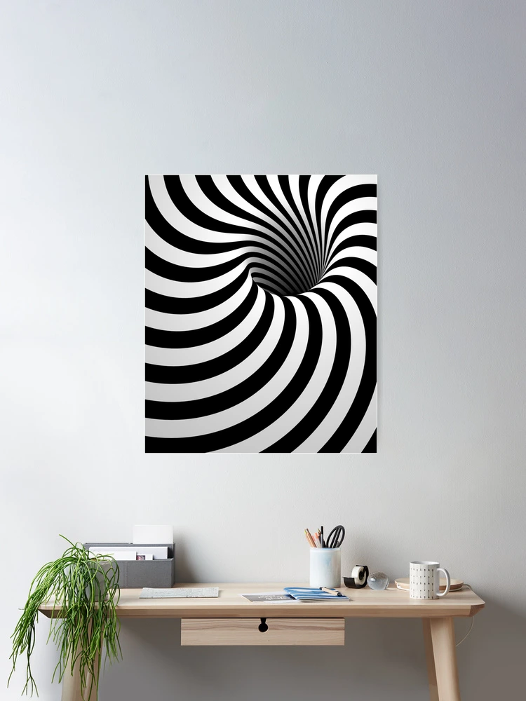 Geometrie-Muster Wandaufkleber – Optische Täuschung, Selbstklebend – 28x28 Cm, Dunkelblau – Für Wohnzimmer, Büro & Schule