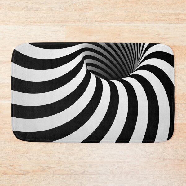 Item preview, Optical Illusion Abstract Twisted Stripes Portal Geometry Pattern (Black/White) designed and sold by hyproinc.