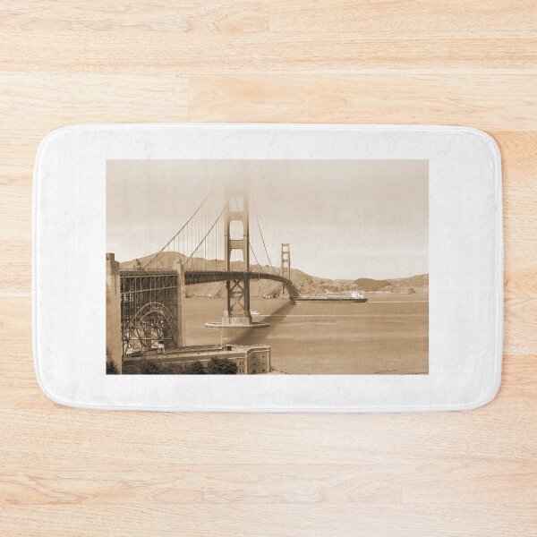 Item preview, Golden Gate Bridge with tanker in sepia designed and sold by Sonja Martin Photography.