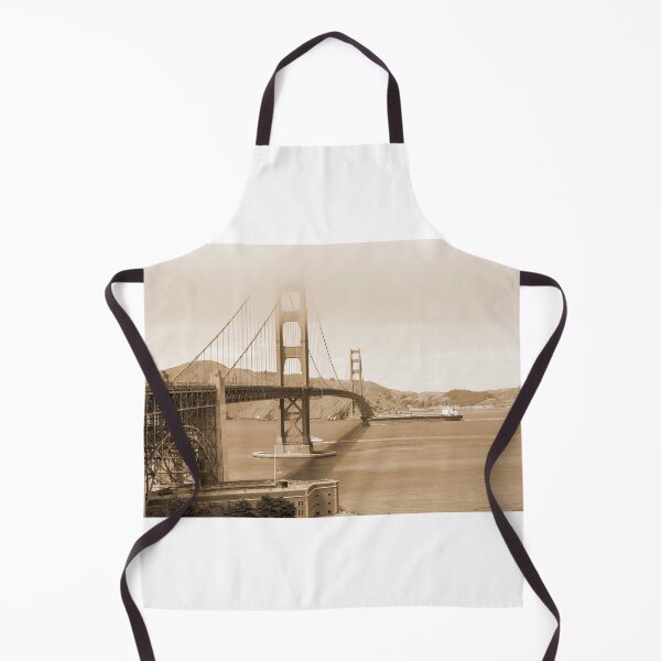 Item preview, Golden Gate Bridge with tanker in sepia designed and sold by Sonja Martin Photography.