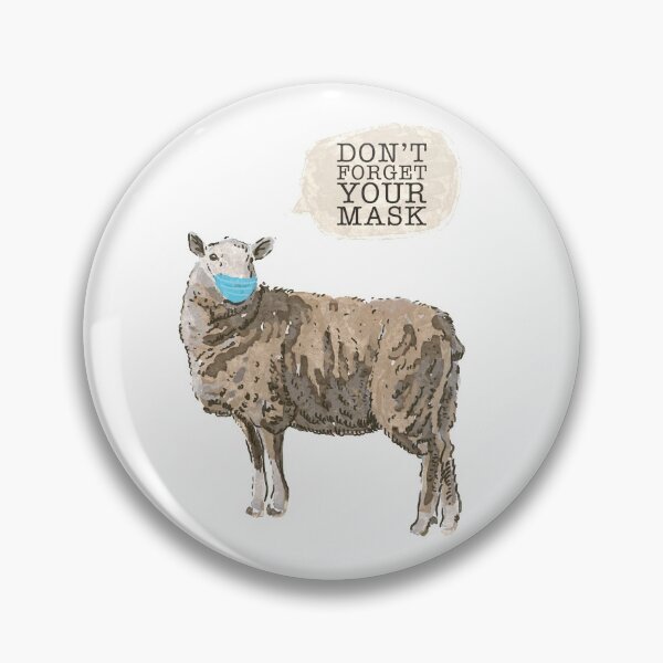 Item preview, Sheep Wearing A Face Mask designed and sold by okpinsArtDesign.