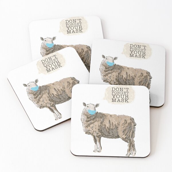 Item preview, Sheep Wearing A Face Mask designed and sold by okpinsArtDesign.