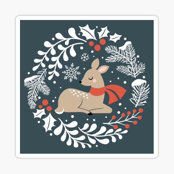 Winter Deer / Dark Grey Sticker