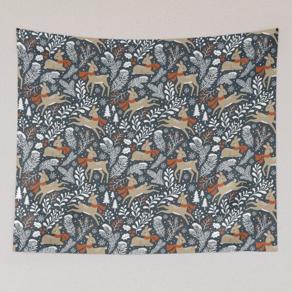 Item preview, Winter Deer / Dark Grey designed and sold by MirabellePrint.