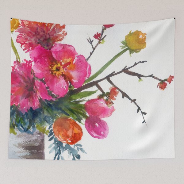 Item preview, pink flowers: still-life designed and sold by kosarandrea.