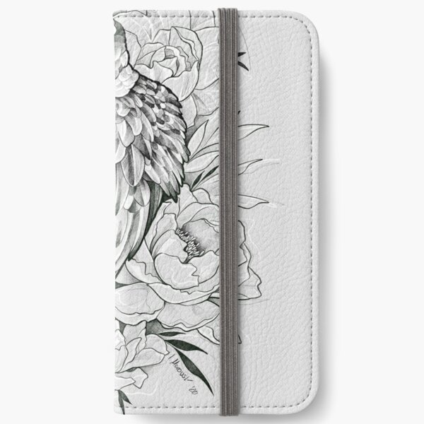 Blackwork Falcon iPhone Flip-Case
