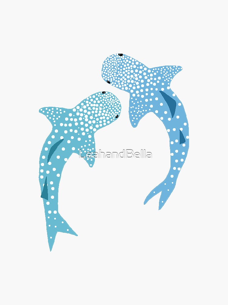Aperçu 3 sur 3. Sticker avec l'œuvre Requins baleines créée et vendue par LeahandBella.
