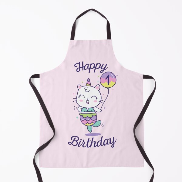 Item preview, Happy First Birthday - Cute Cat Mermaid Unicorn designed and sold by color-garden.