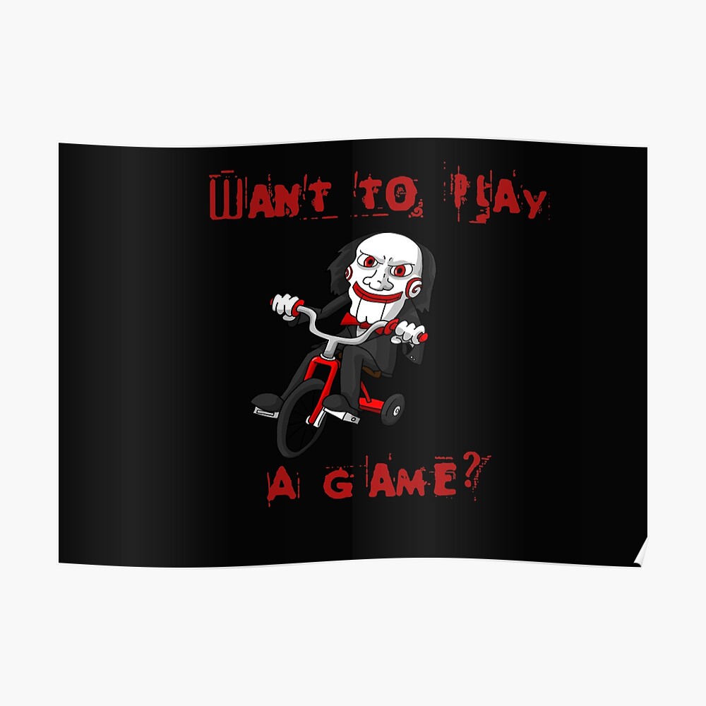 Jigsaw Billy The Puppet Want To Play A Game Sticker By Jamie6902 Redbubble