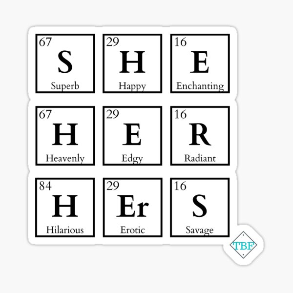 he him his pronouns masculine chemistry periodic table symbols sticker by tbf2017 redbubble