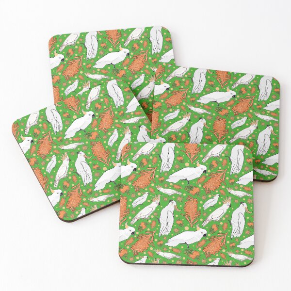 Item preview, Australian Native Floral and Cockatoo Pattern designed and sold by Annalee Beer.