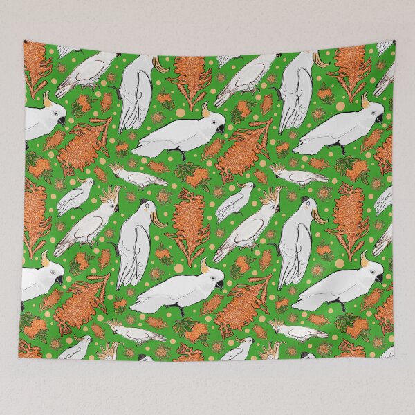 Item preview, Australian Native Floral and Cockatoo Pattern designed and sold by Annalee Beer.
