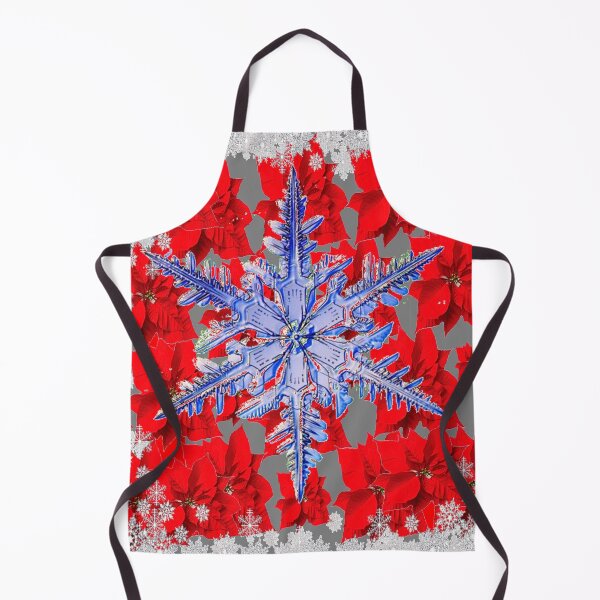Item preview, ABSTRACT RED POINSETTIA FLOWERS & SNOWFLAKE HOLIDAY ART designed and sold by sharlesart.