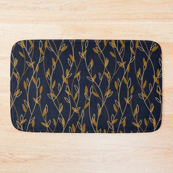 Item preview, Beanstalk - dark blue and ochre designed and sold by Trine Tollefsen.