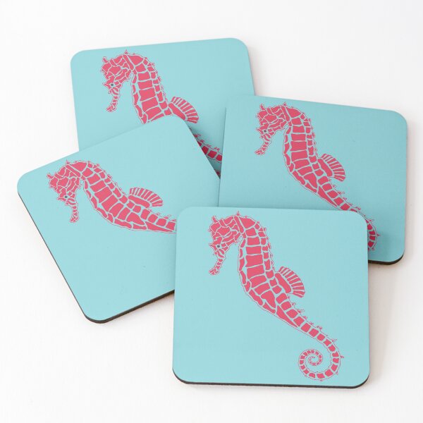 Item preview, Vivid Pink and Blue Seahorse Design designed and sold by RhubarbMyrtle.