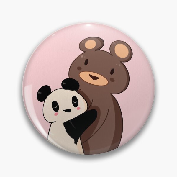 Artikelvorschau, Porträt eines Panda- und Grizzly-Paares entworfen und verkauft von CoffeePandaArt.