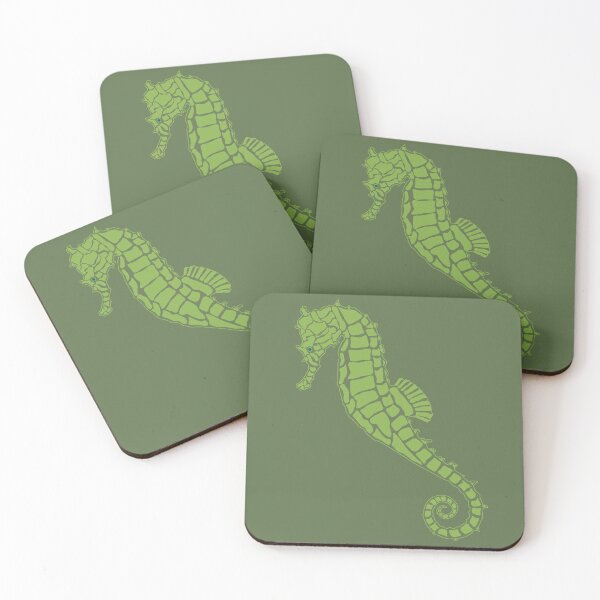 Item preview, Luscious Two Tone Green Seahorse Design designed and sold by RhubarbMyrtle.