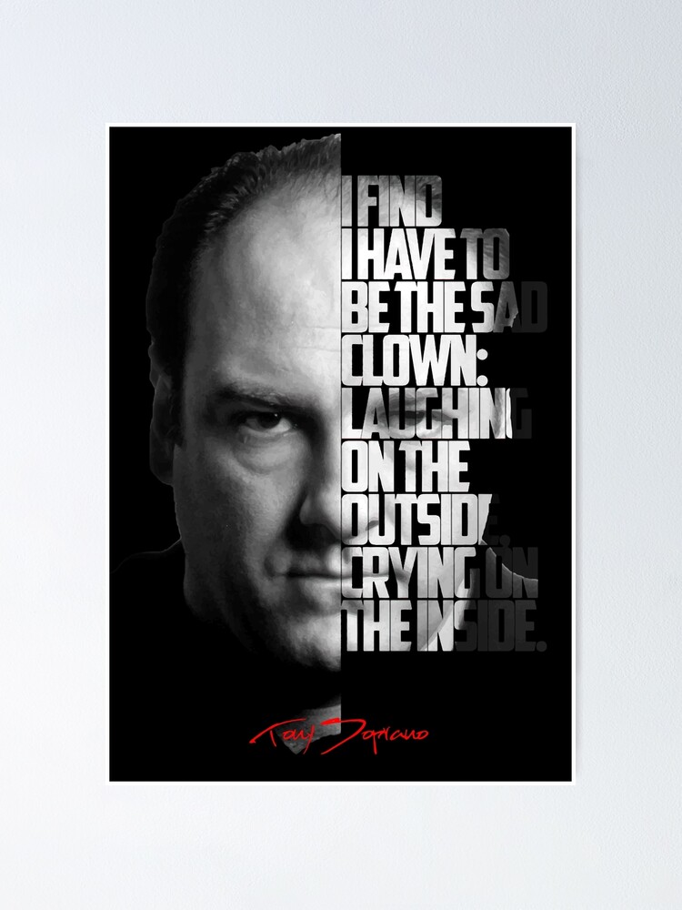 Black and white Tony Soprano The Sopranos Tv Show Poster