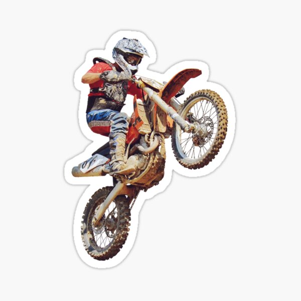 Stickers Moto Cross Saut Jaune — L'Atelier à Stickers