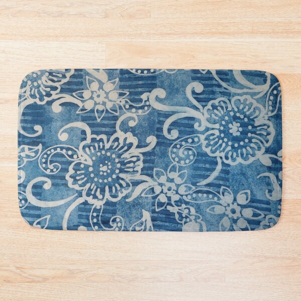 Item preview, Indigo Batik Blue Scroll Work in Blue and White designed and sold by Leslie Rogers Todder.
