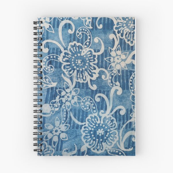 Item preview, Indigo Batik Blue Scroll Work in Blue and White designed and sold by Leslie Rogers Todder.