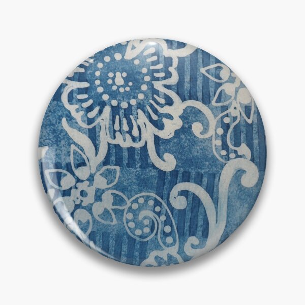 Item preview, Indigo Batik Blue Scroll Work in Blue and White designed and sold by Leslie Rogers Todder.