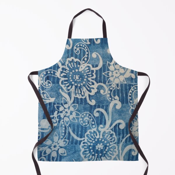 Item preview, Indigo Batik Blue Scroll Work in Blue and White designed and sold by Leslie Rogers Todder.