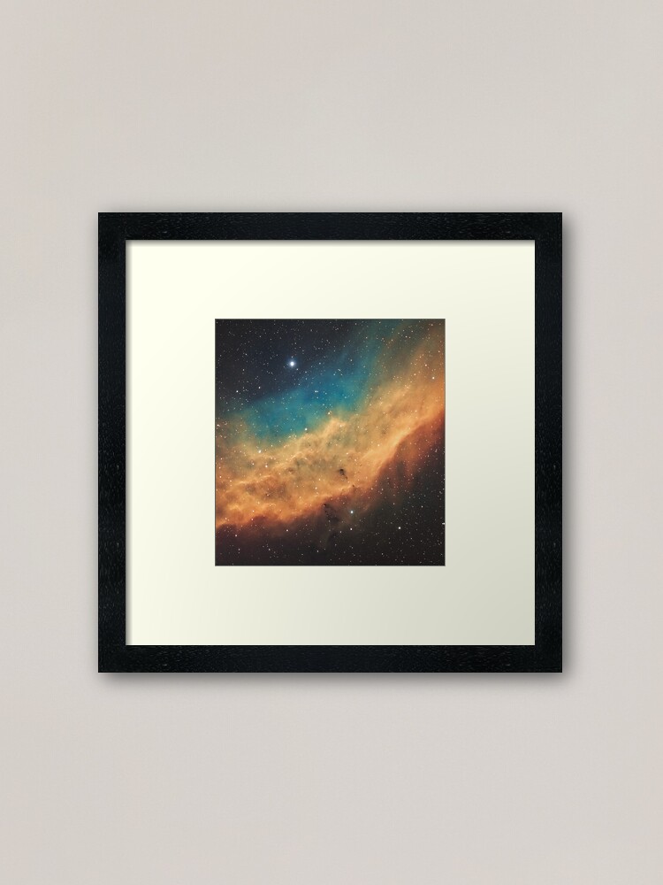 Alternate view of California Nebula (NGC 1499) - Hubble Palette Narrowband Framed Art Print
