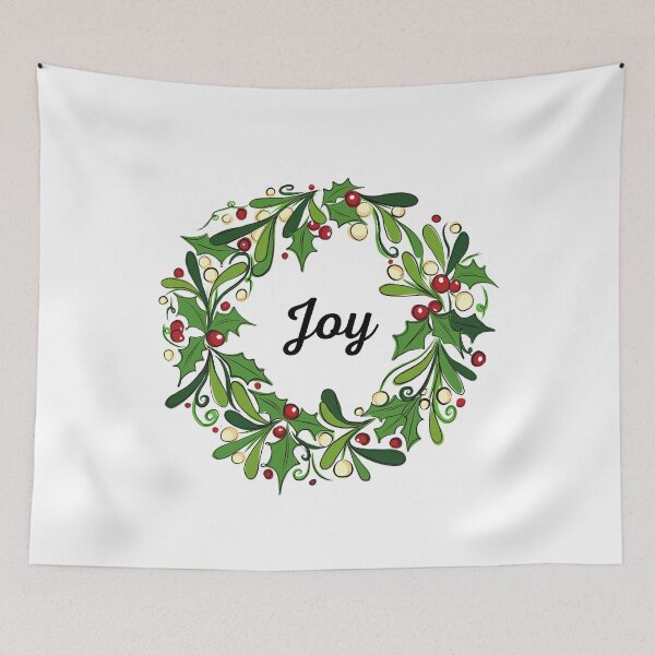Item preview, Joyful Christmas Holly Wreath designed and sold by blossomgirl33.