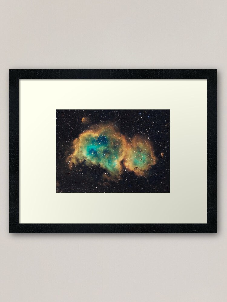 Alternate view of Soul Nebula (IC 1848) - Hubble Palette Narrowband Framed Art Print