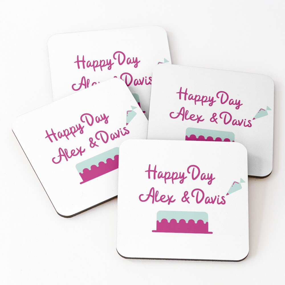 Happy Day Alex & Davis Coasters (Set of 4)
