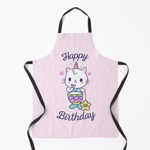Item preview, Happy Fifth Birthday - Cute Unicorn Cat Mermaid with a Star designed and sold by color-garden.