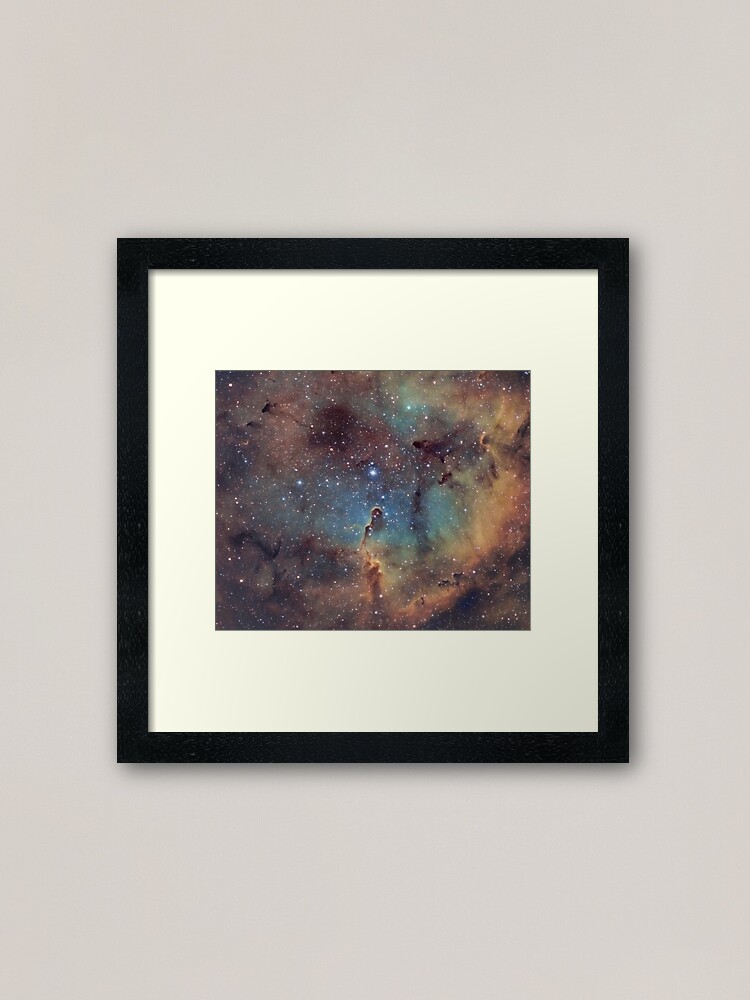 Alternate view of Elephant Trunk Nebula (IC 1396) - Hubble Palette Narrowband Framed Art Print