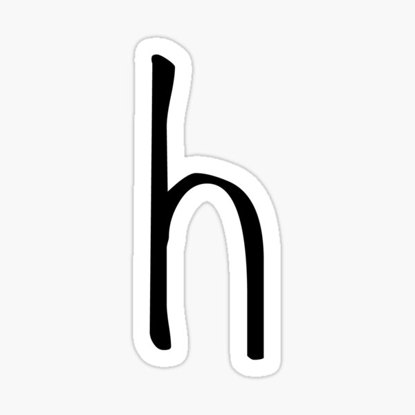 letter h black Sticker for Sale by ZiphGames