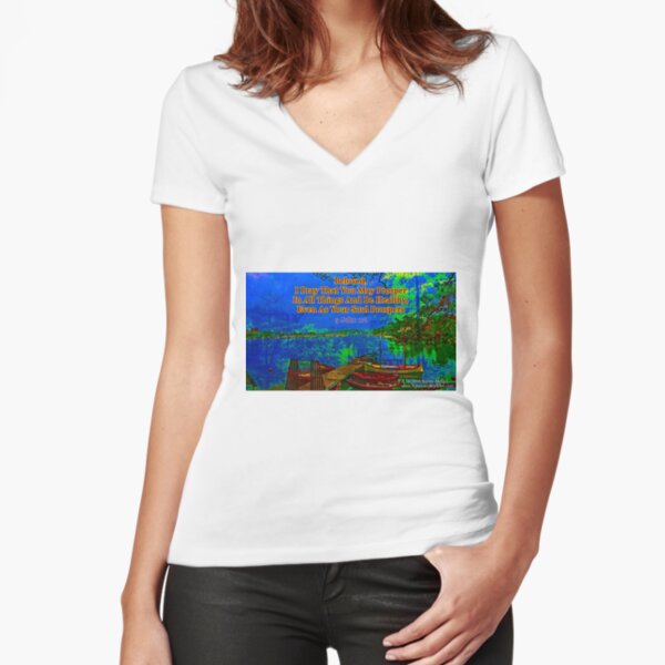 Beloved I pray that you may prosper in all things Fitted V-Neck T-Shirt