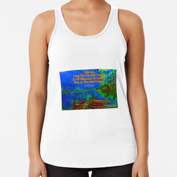 Beloved I pray that you may prosper in all things Racerback Tank Top