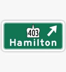 Hamilton, Road Sign, Canada Sticker