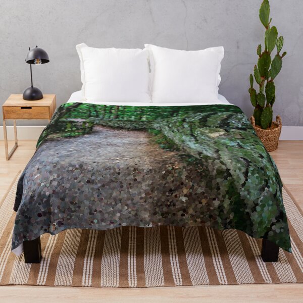 Item preview, Mossy Stone Fenced Path Through the Woods designed and sold by MathenaArt.