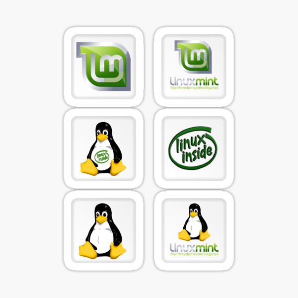Open source Linux 100mm Linux Mint Logo Vinyl Laptop Sticker Green Tux - 