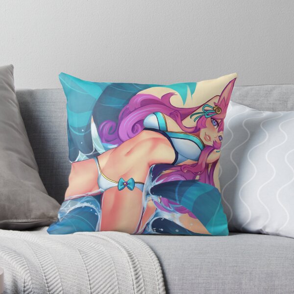 Spirit Blosson Ahri Bikini Throw Pillow