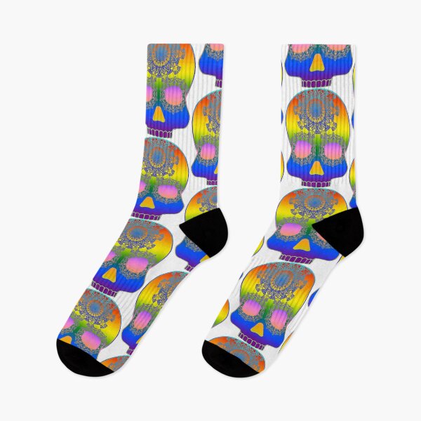 Item preview, Subtle Gay Flag Sugar Skull design designed and sold by -Gedwolcraeft-.