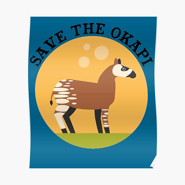 Save The Okapi -Merry Christmas Okapi / Funny Cute Okapi Xmas / Okapi Santa / Okapi Lover Gifts Poster