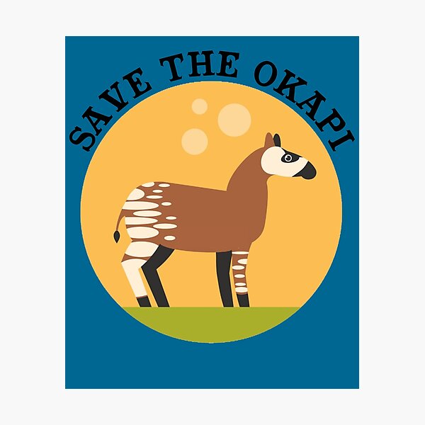 Save The Okapi -Merry Christmas Okapi / Funny Cute Okapi Xmas / Okapi Santa / Okapi Lover Gifts Photographic Print