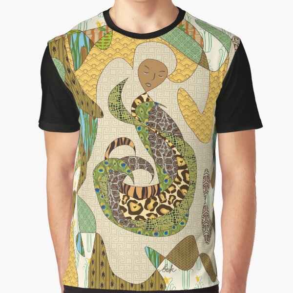 Mother Earth Abstract Illustration Animal Plant Patterns Graphic T-Shirt
