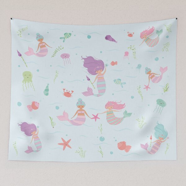 Item preview, Cute mermaid friends blanket for kids designed and sold by NomiCreates.