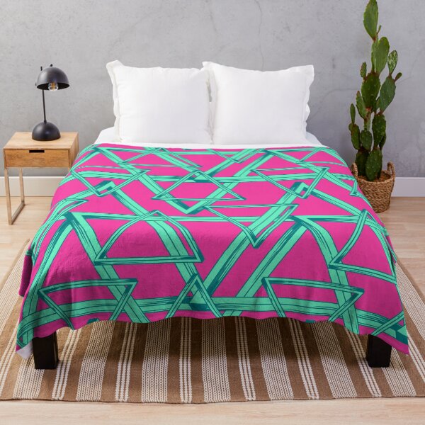 Item preview, Preppy Boho bright fuchsia pink mint green geometric  designed and sold by IamTrending.