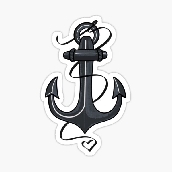 Sticker Anker Herz Redbubble