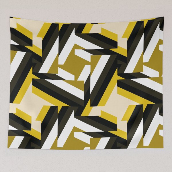 Item preview, distorted houndstooth - mustard, yellow, black and white designed and sold by kobyakov.