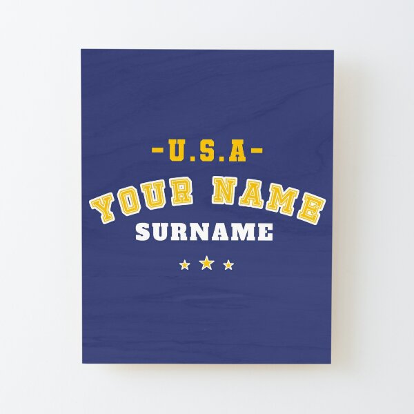 Vintage Varsity Custom Products -Yellow/Blue- (Please Check The Description) Wood Mounted Print